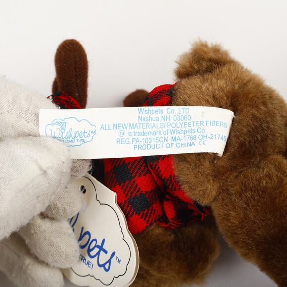 Vtg 1999 Wishpets Chocolate Moose 6'' Stuffed Mini Plush & Hang Tag - Picture 8 of 11